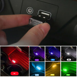 2Pcs Usb Led Universal Car Neon Atmosphere Ambient Bright Lamp Light Accessories