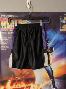 Jordan Boy's Black White Purple Youth Basketball Shorts Size 6 - Picture 1 of 8