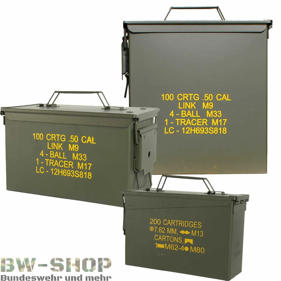 BUNDESWEHR MUNITIONSKISTE METALL NEU US AMMO BOX BW TRANSPORTKISTE WERKZEUGKISTE - Bild 1 von 1