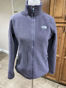 Giacca donna The North Face in pile con zip, taglia M - viola/turchese - Foto 1 di 9