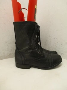 Steve Madden Troopa Botas de Moda de Combate de Cuero Verde Oscuro con Cremallera de Encaje Talla 6 M - Imagen 1 de 10