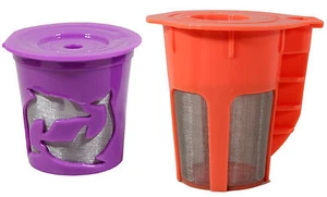 Keurig 2.0 Refillable Orange K-Carafe and 1 Purple K-Cups Coffee Filter 2 Packs - Picture 1 of 4