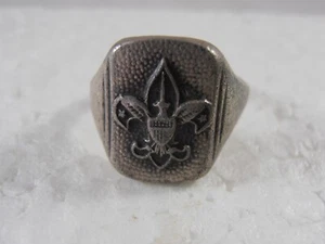 Vintage Sterling Silver Boy Scouts of America Signet Ring Size 8 - Picture 1 of 5