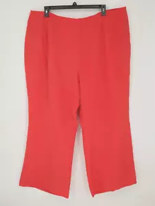 Diane Gilman Pants Plus 3X Orange Silk Wide Leg Lined Elastic Waist Side Zipper - Picture 1 of 10
