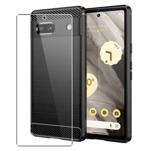 Karbon Hülle Für Google Pixel 7a Cover Mit Glasschutzfolie - Bild 1 von 5