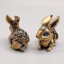 Pure copper twelve zodiac rabbit copper rabbit tabletop decoration ornaments