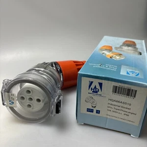 HQ 10 AMP 3 PHASE 5 Pin PLUG 10A FEMALE Angle IP66 WEATHERPROOF SAA - HQA66AS510 - Picture 1 of 4
