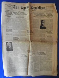 Vintage New York 1923 The Lyons Republican and Wayne County Review 10-Page News - Picture 1 of 6