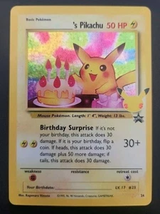 Pokémon Birthday Pikachu Promo Celebrations Classic Holo #24 UNGRADED - Picture 1 of 12