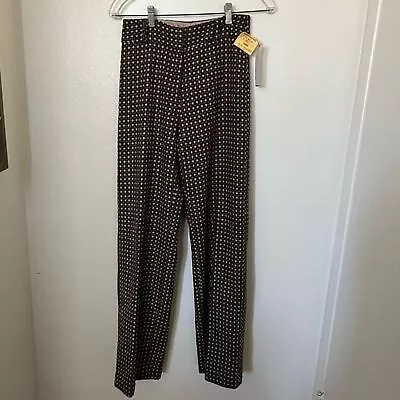 Ted Baker london vintage dead stock brown patterned wool trouser pants size 2 - Image 1 of 4