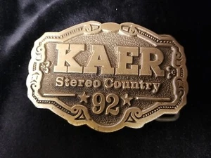 KAER STEREO COUNTRY 92 Messing Metall Gürtelschnalle Limitiert Vintage Unikat Selten - Bild 1 von 5