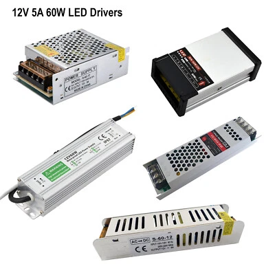 LED Treiber AC - DC 12V 5A 60W LED Treiber Netzteil Trafo für LED Streifen - Bild 1 von 4