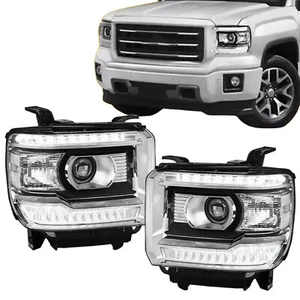 Clear OE Style LED DRL Head Lights Lamps For 2014-2018 GMC Sierra 1500 2500 3500 - Picture 1 of 15