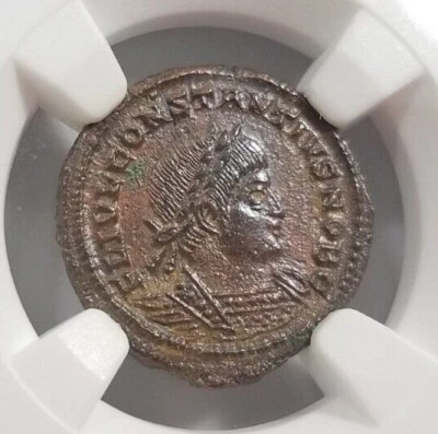 Констанций II Римская империя BI Nummus AE3/4 NGC XF Древний Epfig Клад Родословная - Изображение 1 из 4