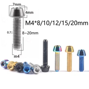 M4*8mm/10mm/12mm/15mm/20mm Titanium Screw Tapered Head Hexagon Socket Screws - Picture 1 of 6