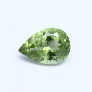 Natural Ludwigite Needles in Peridot 2.07 Carat 10x7 MM Faceted Rutile Peridot - Picture 1 of 9