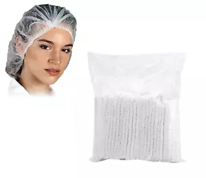 Disposable Head Cover | Fleece Hood | Hair Protector | Hygiene 100 Pack White PP - Picture 1 of 1
