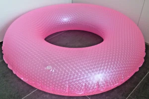 Sehr seltener neonrosaner SCHWIMMRING, D = 80cm / 32" flach - Bild 1 von 3
