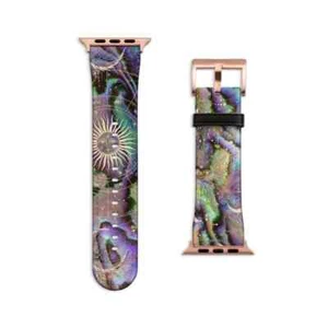 Abalone Shell Zodiac Apple Watch Band Vegan Leather Strap For iWatch All Series - Picture 1 of 12