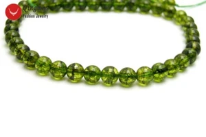8mm Round Natural Green Peridot Beads for Jewelry Making DIY Necklace 15" Strand - Picture 1 of 6