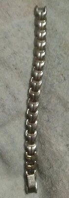 SABONA ИЗ НЕРЖАВЕЮЩЕЙ СТАЛИ 2 ТОНА ШАРНИР ПАНЕЛИ МУЖСКОЙ / ЖЕНСКИЙ ТЕННИСНЫЙ БРАСЛЕТ 7 1/2» - Изображение 1 из 4