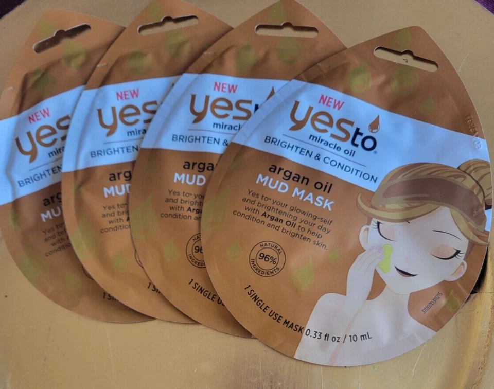 4X Yes To Miracle Oil ~ Máscara de barro de aceite de argán ~ 0,33 fl oz Foto 1 de 1
