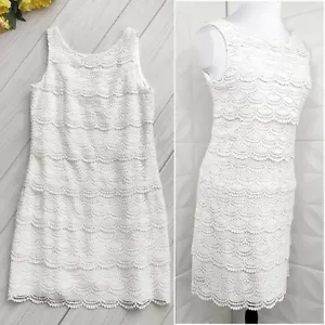 Nuevo Vestido de Cóctel de Encaje Blanco en Niveles Casa Blanca Mercado Negro Sin Mangas 6 - Imagen 1 de 13
