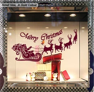 Autocollant Décoration Murs Et Fenêtres Père Noël & Rennes - Picture 1 of 4