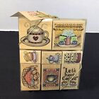 Hero Arts 1996 Rubber Stamp Set 90's Java Lets Have Coffee Caffeine USA New