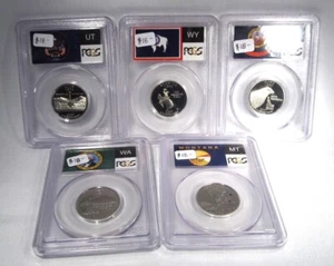 2007-S MT, WA, ID, WY & UT State Quarters All PCGS PR69 DCAM Coins AM739 - Picture 1 of 16