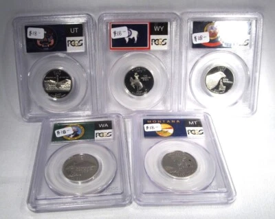 2007-S MT, WA, ID, WY & UT State Quarters All PCGS PR69 DCAM Coins AM739 - Image 1 of 4