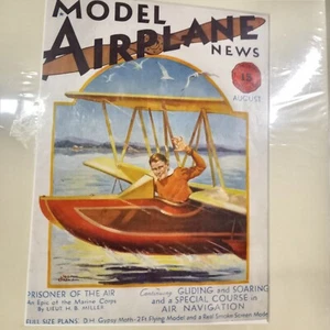 Model Airplane News vtg magazine cover mcm matted print with magazine included J - Picture 1 of 21