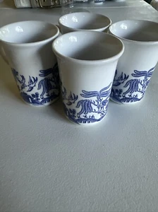 4 Stck. Churchill Staffordshire blaue Weide Tee-/Kaffeetassen, Made in England, A2019 - Bild 1 von 2