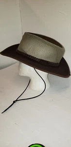 MONTEREY BAY BREEZE WILDLEDER WASSERDICHT LEDERNETZ WESTERN GR. ML USA DK braun Vintage - Bild 1 von 10