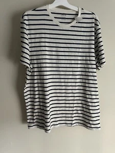 J.Crew T-Shirt Herren Größe 2-XL schmal gewaschen gestreift blau cremefarben lässig kurzarm - Bild 1 von 6