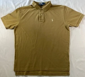 Camisa Polo by Ralph Lauren Para Hombre Grande Tostada Manga Corta con Poni Blanco - Imagen 1 de 4
