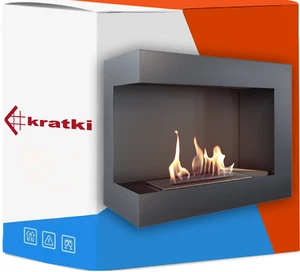 Kratki Delta L600 TÜV Biokamin Bio-Ethanol Wandmontierter WANDKAMIN 60x48x28 - Bild 1 von 10