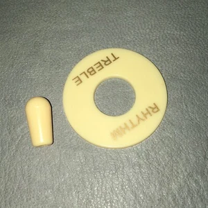 USA Seller~Gibson 8/32 Cream Switch Tip & Plate for Gibson Les Paul Switchcraft - Picture 1 of 2