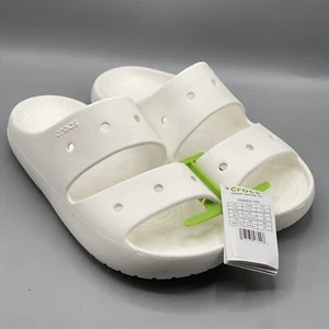 Crocs Herren 12 weiße Pantoletten leichte klassische Sandalen V2 Sport offene Zehenpartie - Bild 1 von 8