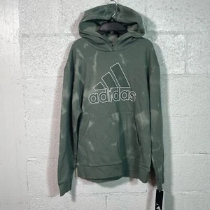 Sudadera con capucha Adidas Big Boys manga larga estampada fluida verde, XL - Imagen 1 de 7
