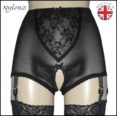 NYLONZ Vintage Style Crotchless 6 Strap Girdle BLACK  🇬🇧Made In UK🇬🇧 - Изображение 1 из 3