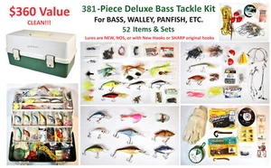 381-Piece BASS TACKLE BOX FISHING KIT - Lures Crankbait Spinnerbait Bagley's ... - Picture 1 of 8