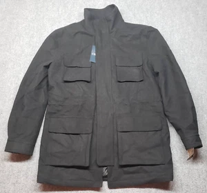 Chaps Jacket Coat Mens 44 Reg Black Waist Length 4 Pocket Full Zip Lined New - Picture 1 of 12