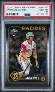 2024 Topps Update Jackson Merrill Base Psa 10 #US210 Padres Rookie RC - Bild 1 von 2