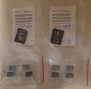 8 PNY Elite 32GB MicroSDHC Flash Memory Cards 2 MicroSD Adapter - Picture 1 of 3
