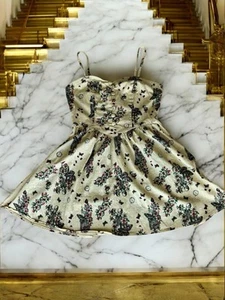 Hell Bunny Butterfly Mini Skater Dress XL Fitted Tank Skeleton Floral Whimsigoth - Picture 1 of 6