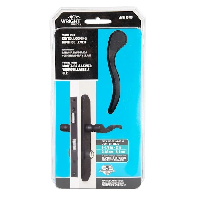 Wright Premier VMT115MB Storm Screen Door Keyed Locking Mortise Lever Black