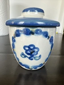 M.A. Hadley Pottery RARE and HTF Flower Small Jar With Lid Sugar Bowl Canister - Picture 1 of 11