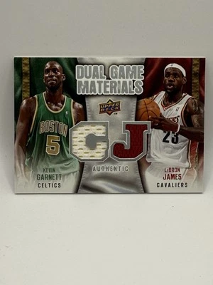 LeBRON JAMES/ KEVIN GARNETT 2009-10 UD DUAL GAME MATERIALS DUAL PATCH - Image 1 of 3