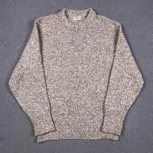 Suéter De Colección LL Frijol Para Hombres XL Avena Brezo Cuello Redondo Pescador Hecho en EE. UU. - Imagen 1 de 12